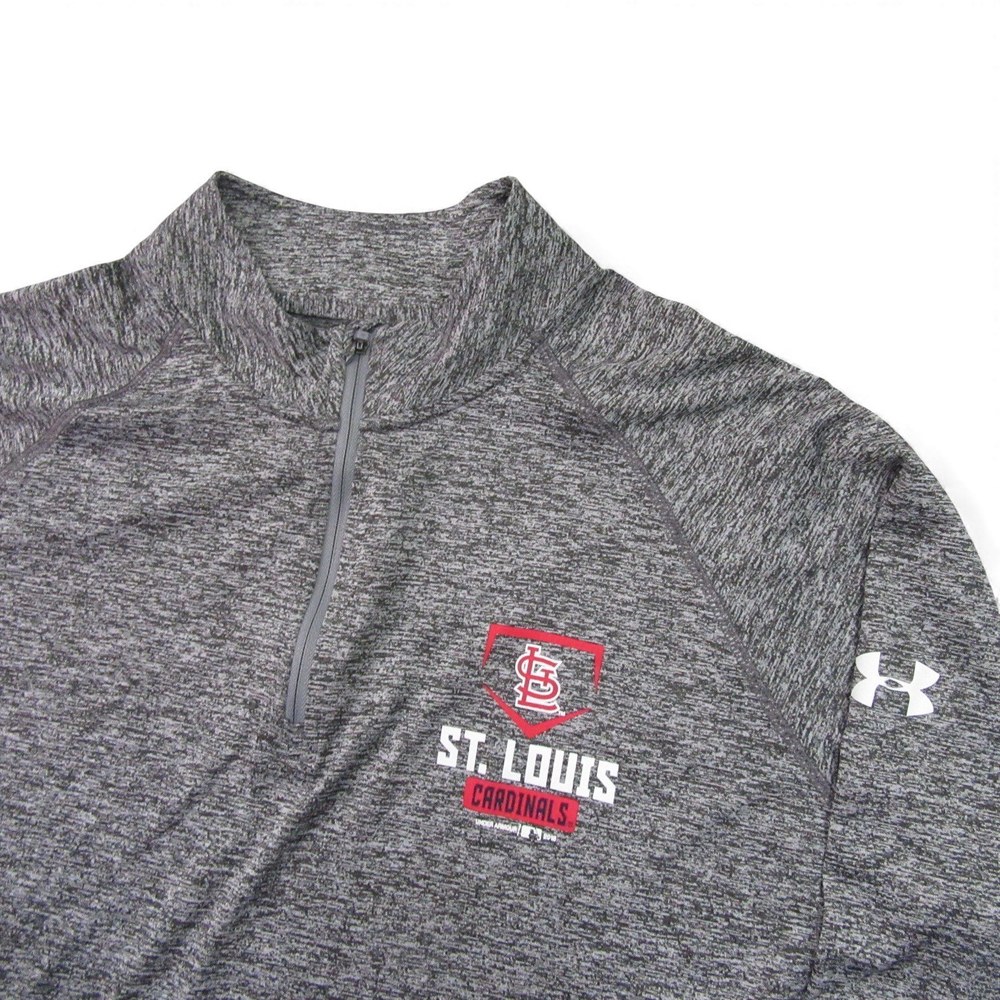 Under Armour Mens St Louis Cardinals‎ Quarter Zip Pullover Athletic Shirt XL